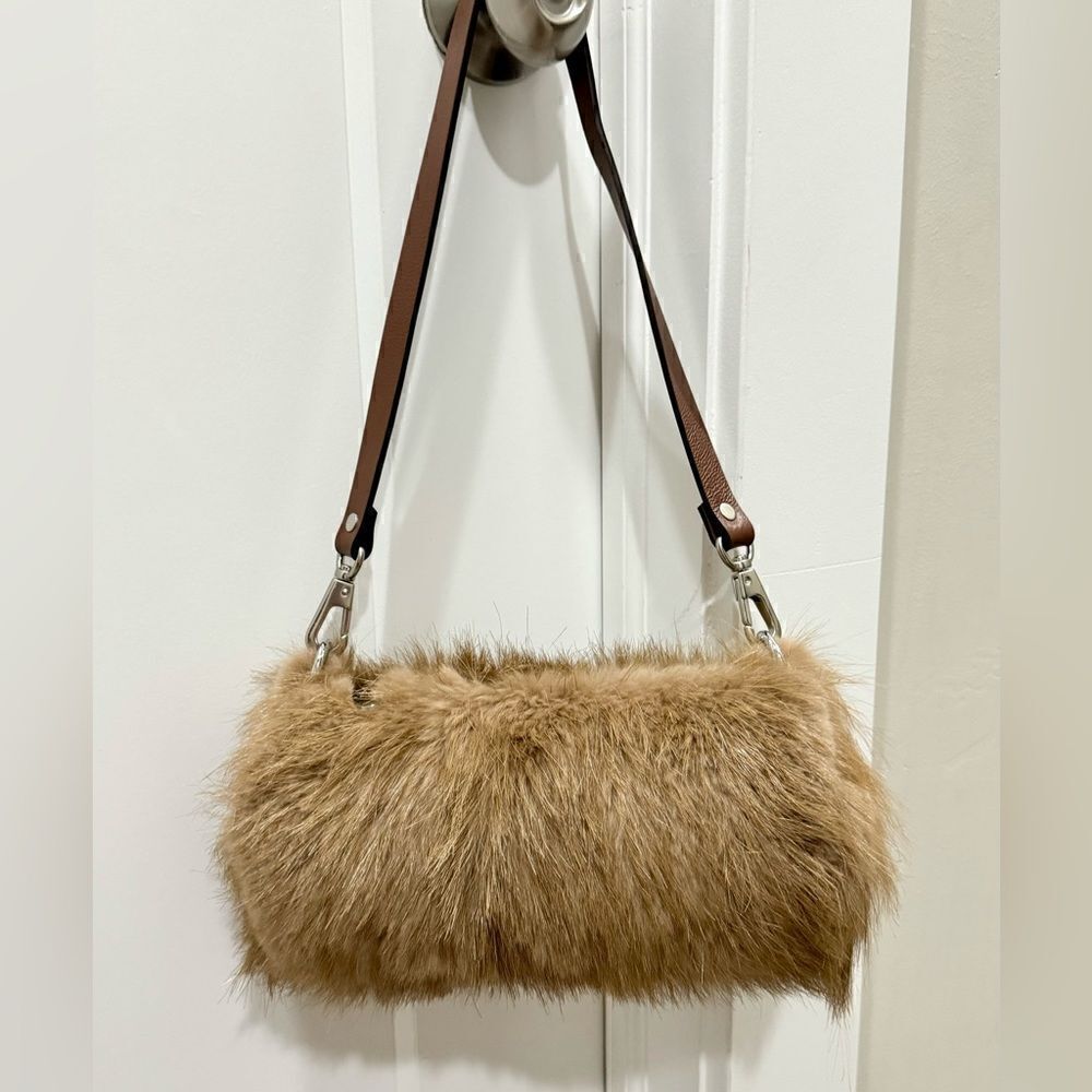 One of a kind Handmade Genuine Beaver Fur Barrel Bag/Shoulder bag/FurCrossbody